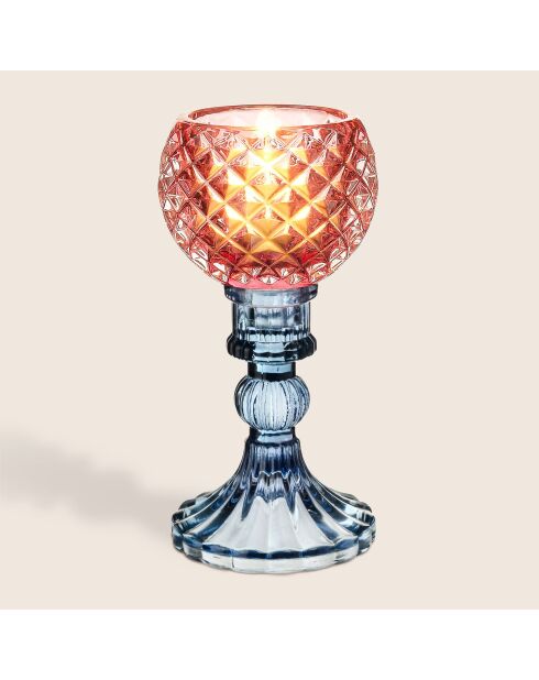 Bougeoir multicolore - 8 x 8 x 16.5 cm