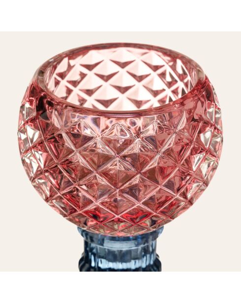 Bougeoir multicolore - 8 x 8 x 16.5 cm