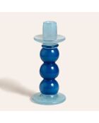 Bougeoir bleu - 10.5 x 10.5 x 24 cm