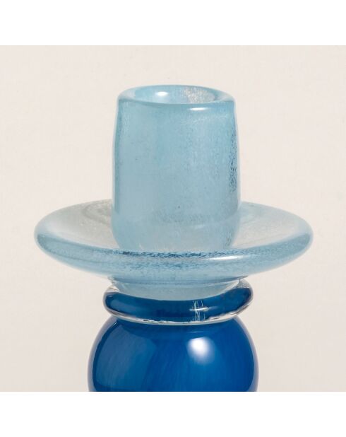 Bougeoir bleu - 10.5 x 10.5 x 24 cm