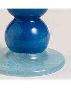 Bougeoir bleu - 10.5 x 10.5 x 24 cm