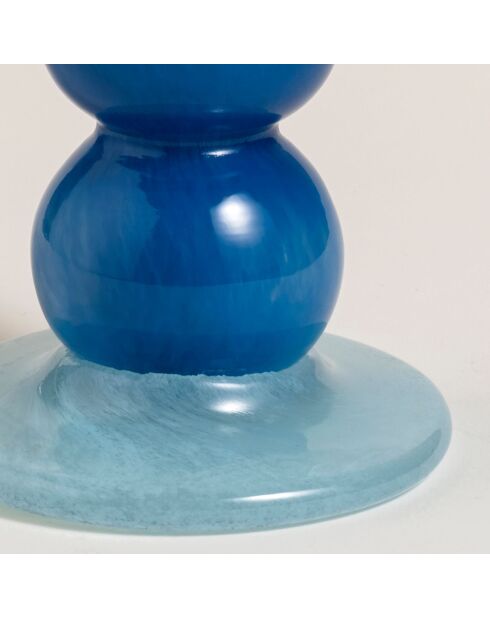 Bougeoir bleu - 10.5 x 10.5 x 24 cm