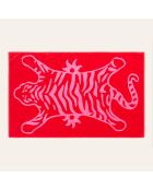 Serviette de plage Tabea en velours de coton rose - 90 x 150 cm
