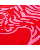 Serviette de plage Tabea en velours de coton rose - 90 x 150 cm