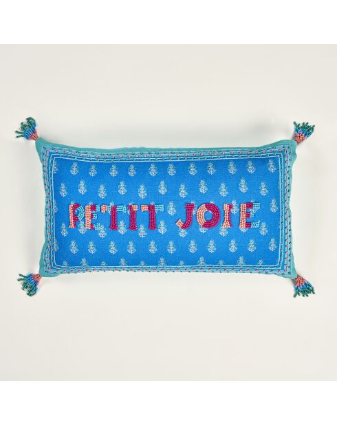 Petit Joie Dekokissen aus Baumwolle, blau, 30 x 55 cm