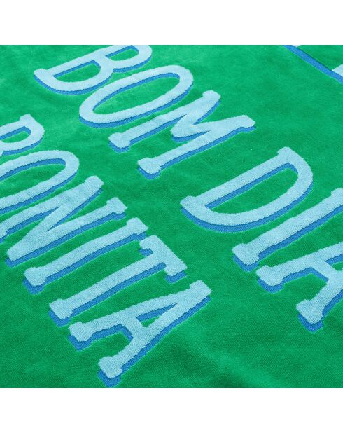 Telo mare Tabea in velluto di cotone verde e blu - 90 x 150 cm