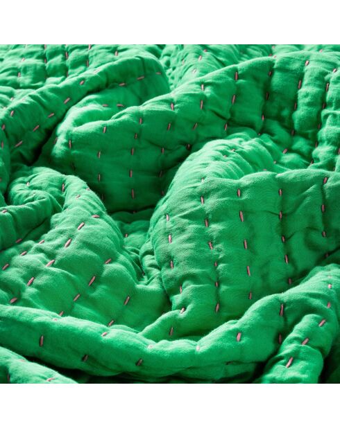 Juego de colchas de satén de algodón verde