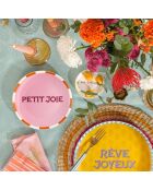 Assiette Petit Joie rose - 15 x 15 cm
