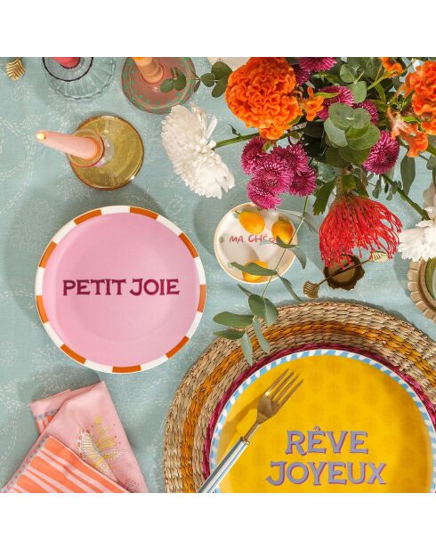 Assiette Petit Joie rose - 15 x 15 cm