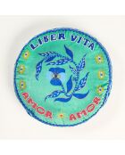 Liber Vita dekoratives Kissen mehrfarbig und grün - 40 x 40 cm