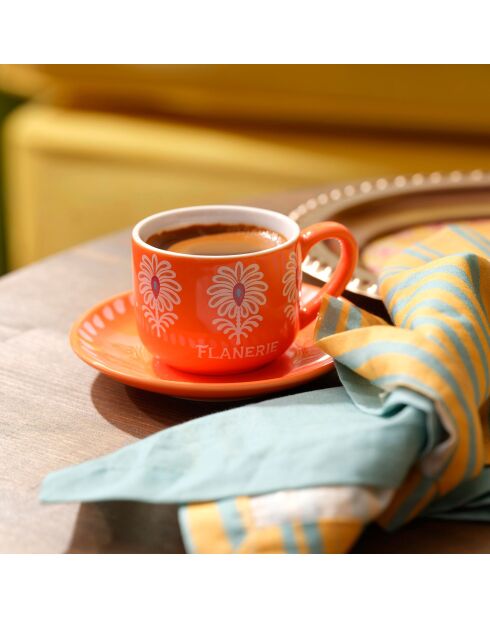 Ensemble de tasses à café 2 pièces Flanerie orange - 90 ml