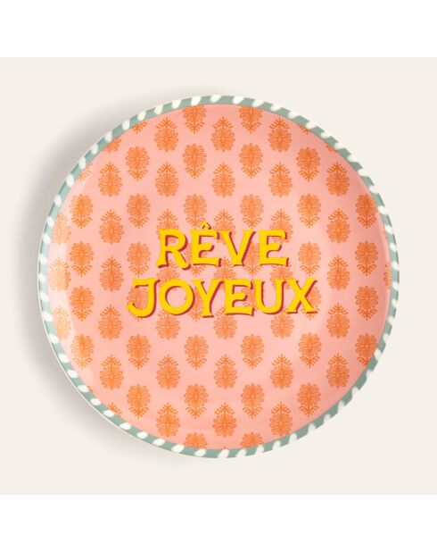 Assiette Luohu en porcelaine multicolore - 27 x 27 cm