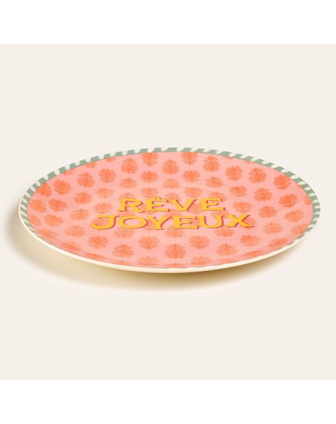 Assiette Luohu en porcelaine multicolore - 27 x 27 cm