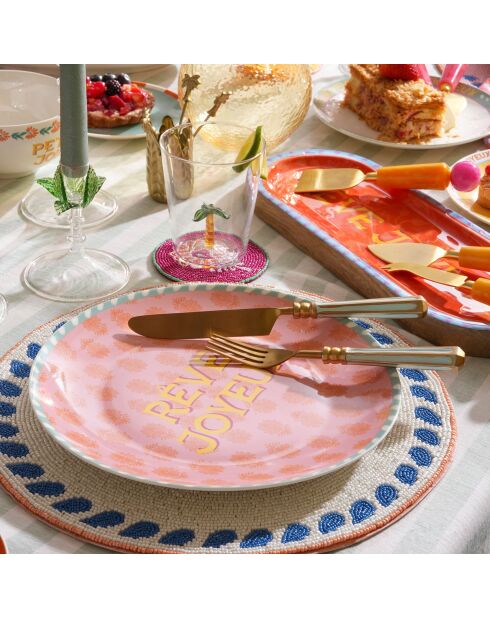 Assiette Luohu en porcelaine multicolore - 27 x 27 cm