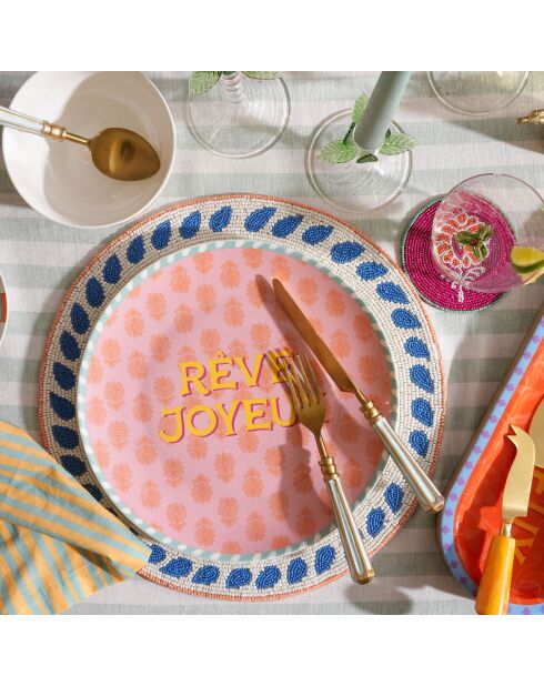 Assiette Luohu en porcelaine multicolore - 27 x 27 cm