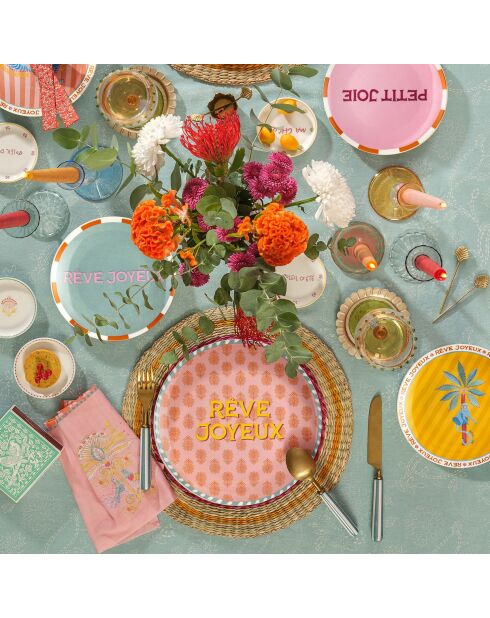 Assiette Luohu en porcelaine multicolore - 27 x 27 cm