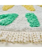 Tapis de bain en coton Seranitas Lucemia crème et jaune -70 x 70 cm