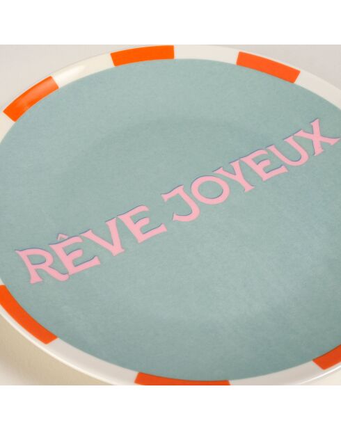 Assiette Razzle Dazzle verte - 15 x 15 cm
