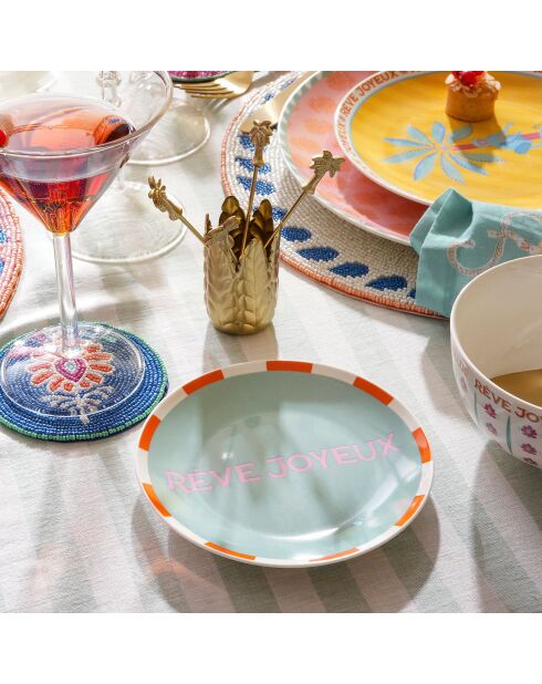 Assiette Razzle Dazzle verte - 15 x 15 cm