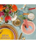 Plat de service à gâteau Tigre multicolore - 21 x 21 cm