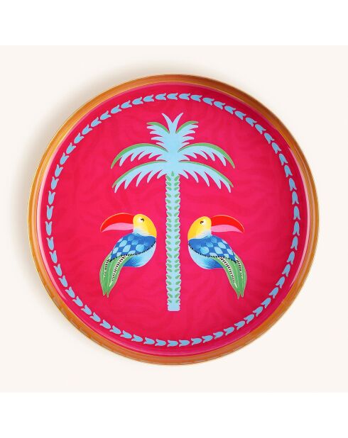Plateau fuchsia - 15 x 15 x 2 cm