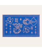 Telo mare Tabea in cotone blu salmone - 90 x 150 cm
