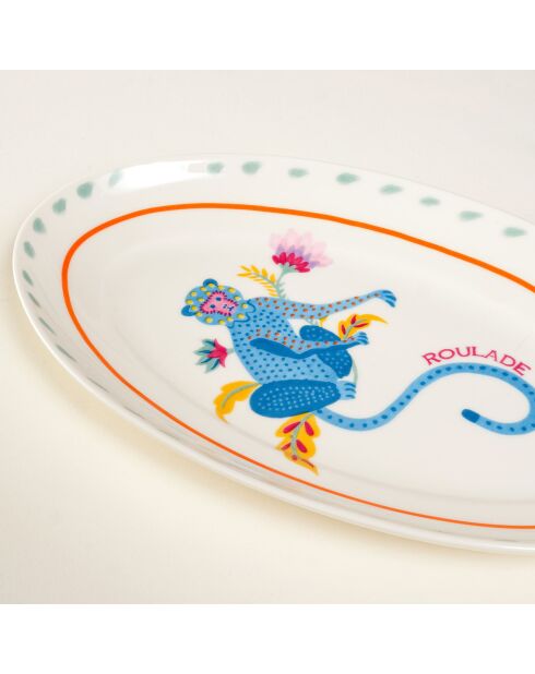 Plat de service Singe Roulade multicolore - 25 x 15 cm