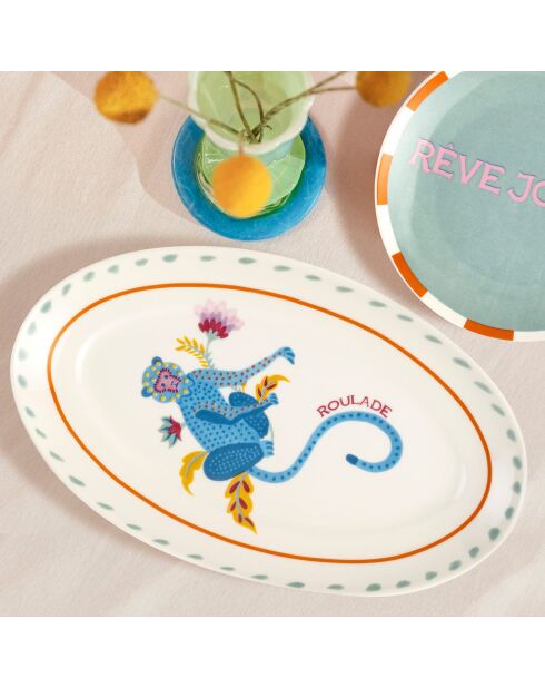 Plat de service Singe Roulade multicolore - 25 x 15 cm
