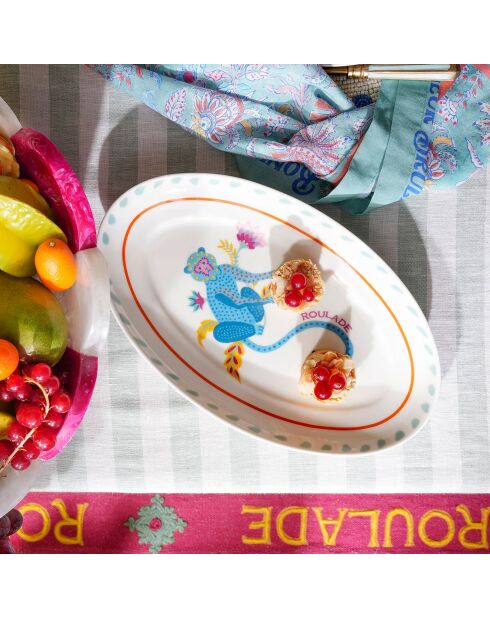 Plat de service Singe Roulade multicolore - 25 x 15 cm