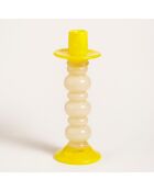 Bougeoir jaune - 12 x 12 x 34.5 cm