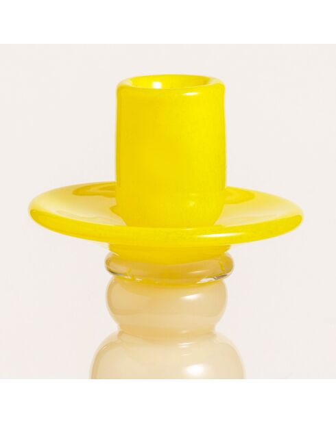 Bougeoir jaune - 12 x 12 x 34.5 cm