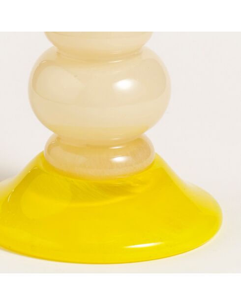 Bougeoir jaune - 12 x 12 x 34.5 cm