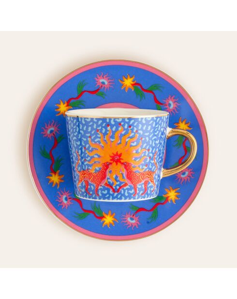 Ensemble de tasses 4 pièces à café Luohu bleu - 90 ml