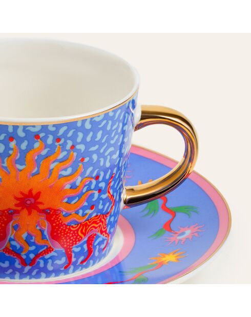 Ensemble de tasses 4 pièces à café Luohu bleu - 90 ml