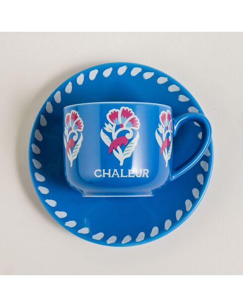 Ensemble de tasses à café 2 pièces Chaleur bleu - 90 ml