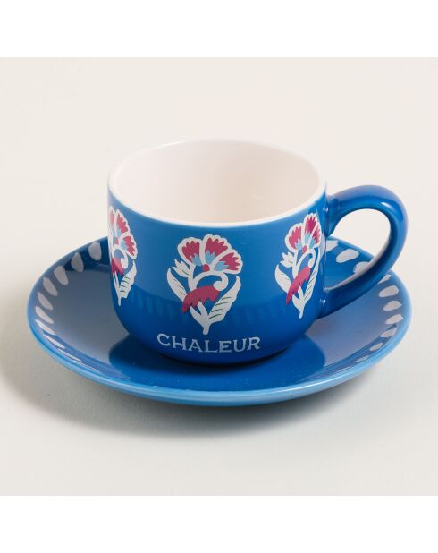 Ensemble de tasses à café 2 pièces Chaleur bleu - 90 ml