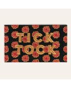 Zerbino Tick Tock nero e rosso - 45 x 75 cm