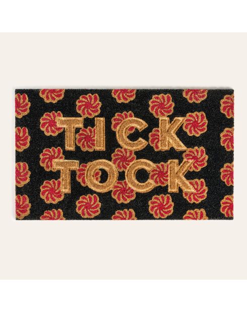 Tick Tock Fußmatte schwarz und rot - 45 x 75 cm
