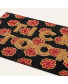 Zerbino Tick Tock nero e rosso - 45 x 75 cm