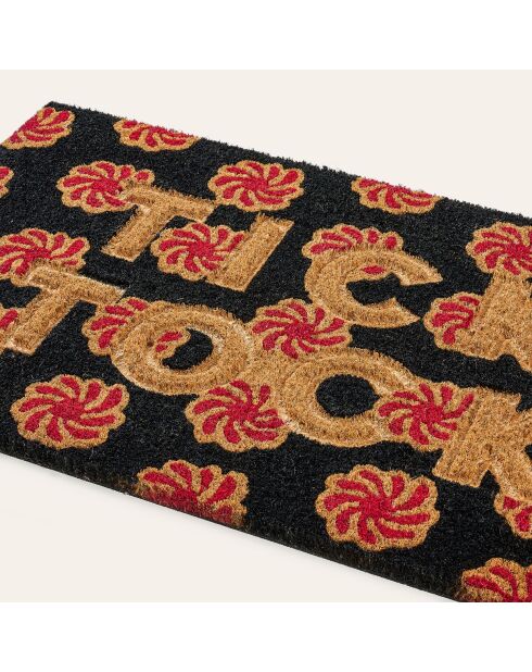 Tick Tock Fußmatte schwarz und rot - 45 x 75 cm