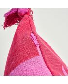 Kissen Bom Dia in Rosa und Rot, 30 x 55 cm