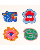 Tovaglioli multicolori in 4 pezzi - 15 cm