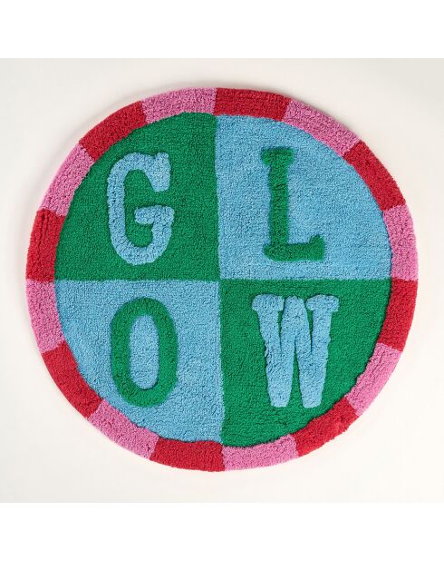 Tapis de bain en coton Glow multicolore - 70 x 70 cm