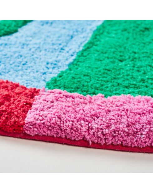 Tapis de bain en coton Glow multicolore - 70 x 70 cm