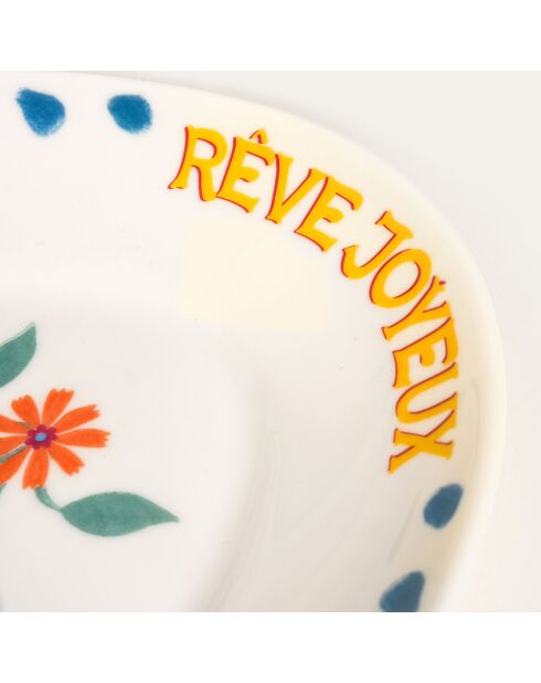 Plat de service ovale Rêve Joyeux multicolore - 31 x 18 cm