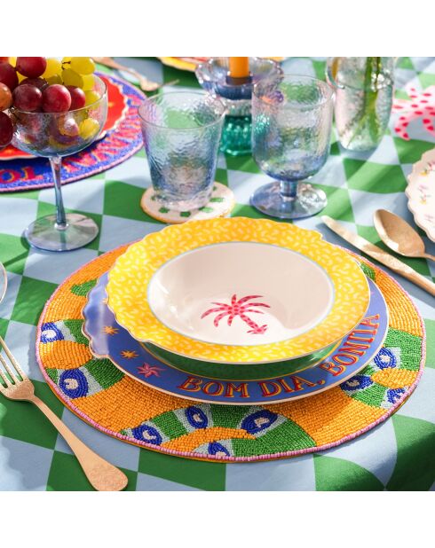 Assiette Cocotier jaune - 20 cm