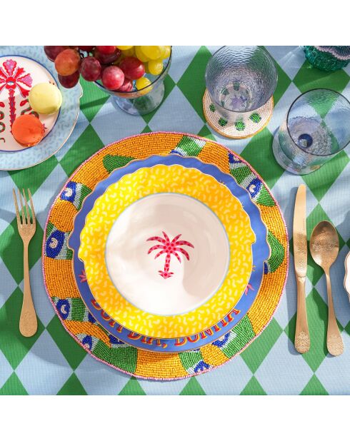Assiette Cocotier jaune - 20 cm