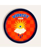 Vingit rode serveerschaal - 18 x 18 x 1,5 cm