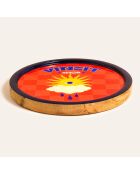 Vingit rode serveerschaal - 18 x 18 x 1,5 cm