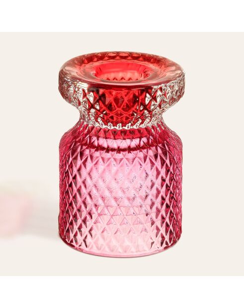 Bougeoir multicolore - 6 x 6 x 8.5 cm
